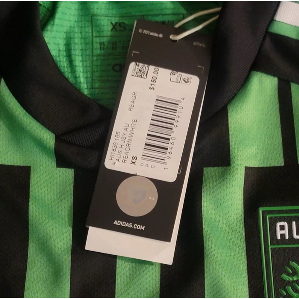 Adidas MLS Austin FC Men Soccer Jersey HI1836 Green Stripe Black Sz Xs Flaw neck - Picture 4 of 16